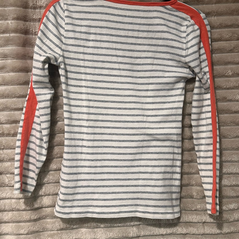 Calvin Klein Performance Gray and White Striped V-Neck Top - Picture 2 of 4